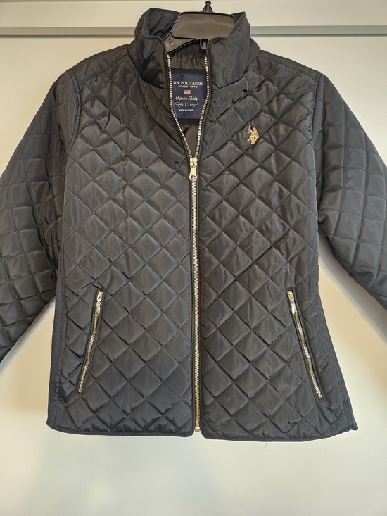 U.S. Polo Assn. Jackets & Blazers - U.S. Polo Assn. Quilted Black Jacket with Gold Logo